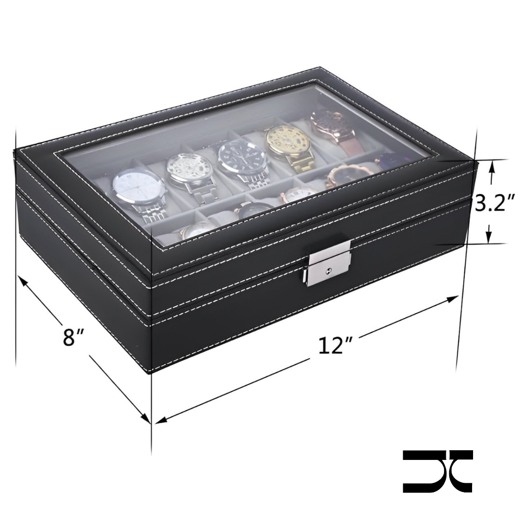 12 Slots Watch and Bracelet Case (Glass Top)